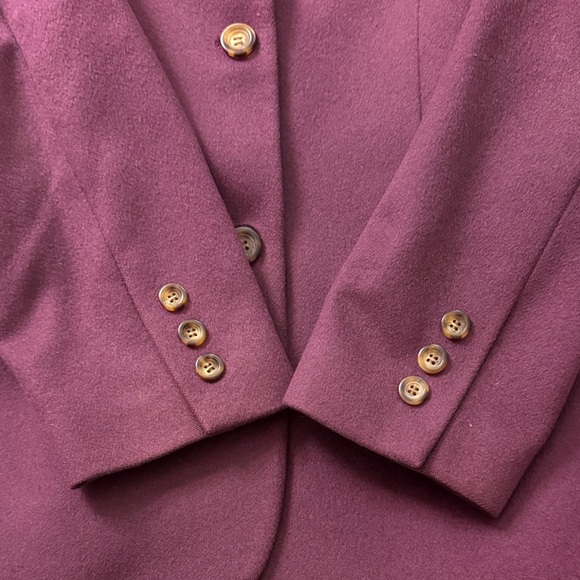 L.L. Bean Purple wool cashmere blend Blazer size 4R - Picture 3 of 12